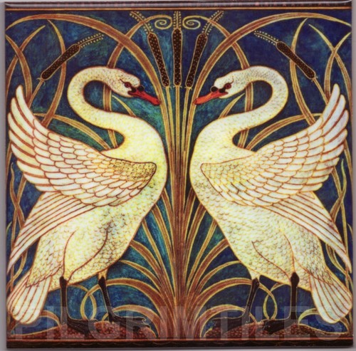 Walter crane swans kiln fired - walter,