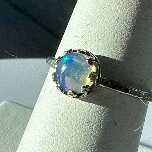 Unique opal ring antiqued - ring, in