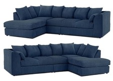XXL JUMBO CORD L-SHAPED CORNER SOFA SET LEFT / RIGHT HAND 4/5 SEATER UNIVERSAL