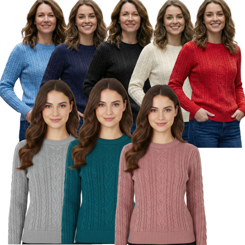 Ladies cable knit jumper - jumper,