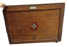 Vintage James Wooley wooden First Aid box