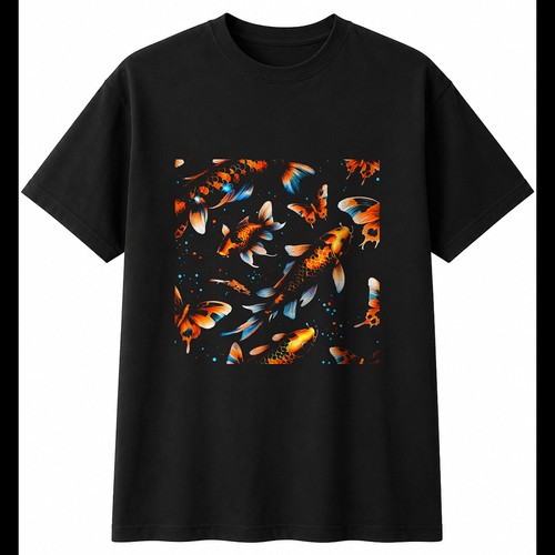 Detailed koi butterfly glowing - detailed,