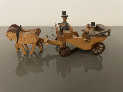 Vintage wooden horse drawn - horse,