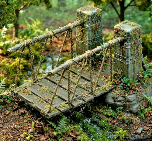 Rope bridge diorama base 12 - rope,
