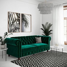 Velvet chesterfield sofa bed - sofa,