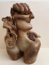 EDDIE BIANCI fl: 1975-1995, pottery abstract of a WOMAN, signed and dated verso