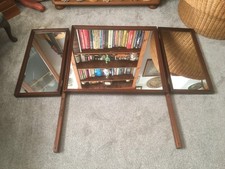 VINTAGE STAG FURNITURE TRI FOLD DRESSING TABLE MIRROR PANELS H.54cm W.119cm