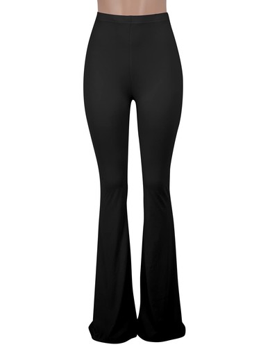 Womens black bootcut trousers - black,