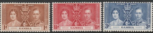Gambia 1937 coronation set - gambia,