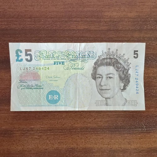 Bank england old paper - £5,