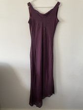 Vintage Laura Ashley Dress 100% Silk Purple Asymmetric Occasion Maxi  Size 14
