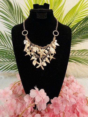 Gold starfish shell statement - starfish,
