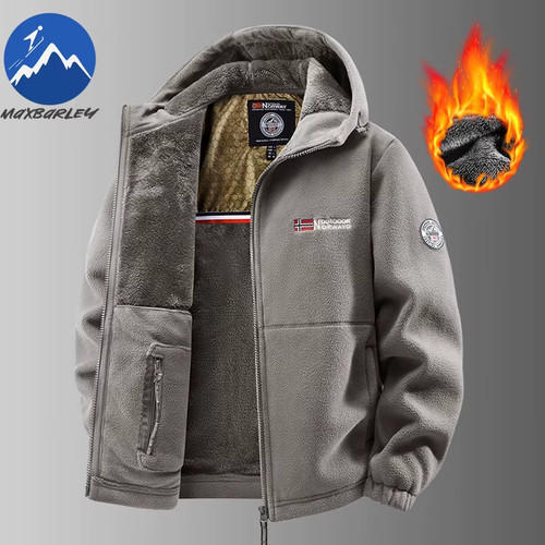 Brand winter fleece jacket - jacket, men