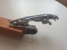 GENUINE VINTAGE CAST BRASS CHROMED FINISH 7 INCH JAGUAR CAR BONNET MASCOT BADGE