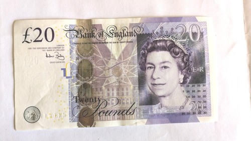 Bank england old paper - of, £20
