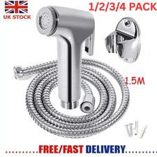 Chrome Muslim Shower Jet Head & Hose Bidet Spray Tap Toilet Kit 1/2/3/4/ Pack UK