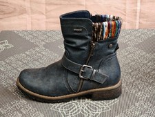 PAVERS Size Euro 37 Navy Blue Boots Faux Fur Lined