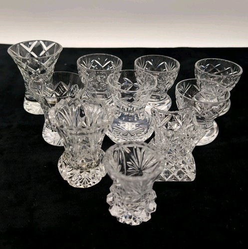 Cut crystal glass posy vase - cut,