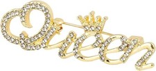 Crystal Crown Brooch
