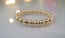 Gold Ring for Women, Yellow Gold Filled Bead, Stretch, Stacking, Thumb Toe Ring