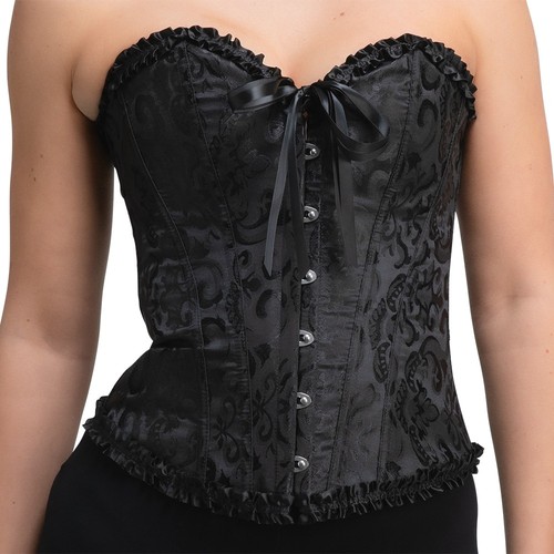 Deluxe corset black satin - deluxe,