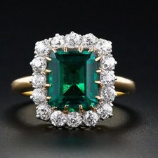 3.2Ct Green Emerald Diamond