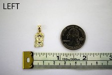 10K Yellow Gold Jesus Face Pendant Charm Diamond Cut 5 Sizes