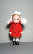 Vintage Barbie doll sister Shelly Kelly doll in Mattel Christmas Style outfit