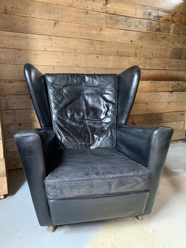 Original vintage black - , leather