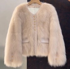 Beige Faux Fur Jacket Coat
