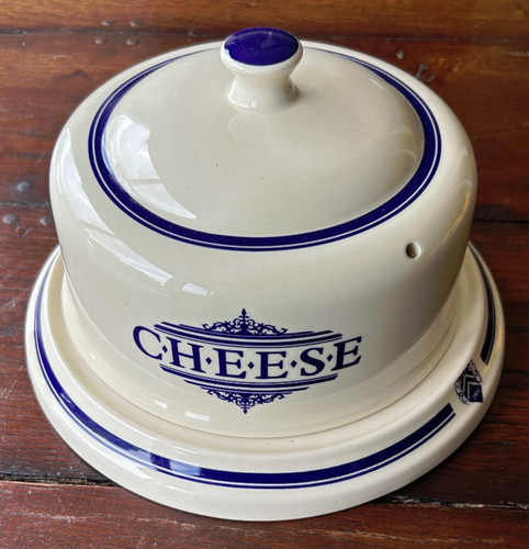 Vintage cheese dome blue and - vintage,