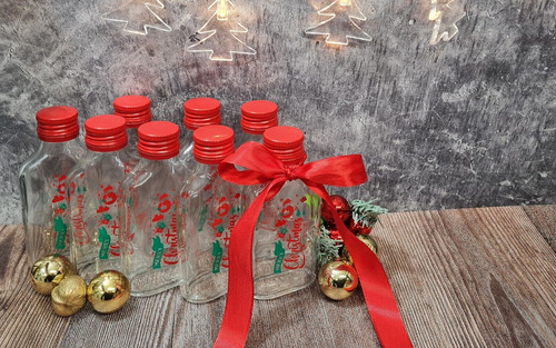 Christmas glass flask - glass, bottles
