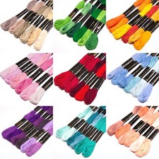 Cotton Embroidery Thread Bundles - 6 pack in Various Colour Shades