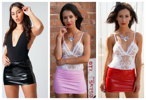 Women pvc mini skirt ladies - skirt,