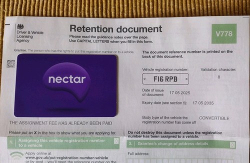Number plate retention f16 - retention,