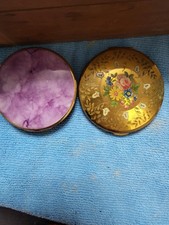 Vintage Kigu & Other Gold-Tone Powder Compact – Floral & Engine-Turned 80#