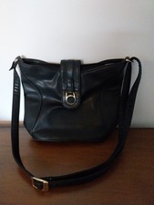 Ladies Japelle By Jane Shilton Shoulder Handbag Black Leather Vintage 1980's