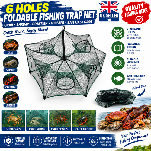 Holes foldable fishing trap - 6,