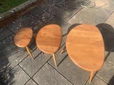 Fabulous MCM set of Three Ercol Pebble Coffee Tables (CA2)