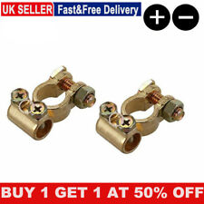 Positive & Negative COPPER BATTERY TERMINAL CONNECTORS Round Post Clamp Car Van
