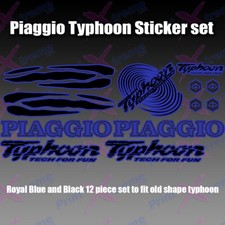 Piaggio Typhoon Tech for fun Decals/Stickers 50 80 125 172 183 DARK BLUE & BLACK
