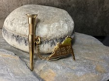 Vintage Golf Ball Holder Golfers Tee Chain Monogram Flag 