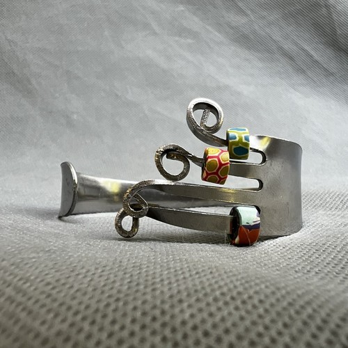 Silver tones fork bracelet - silver,