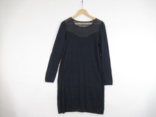 Petits Hauts Cashmere Knit Dress Ladies UK 12 Navy Blue Knee Length Smart 