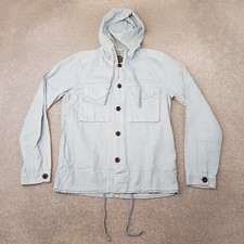 Pretty Green Mens Jacket Small Blue Field Overshirt Utility Casuals Hooded Liam