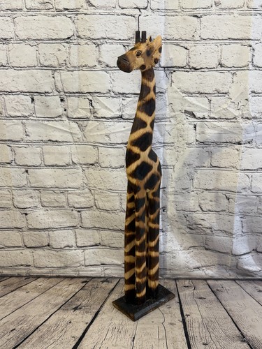 60cm burnt wooden giraffe - 60cm,