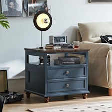 Blue Farmhouse Nightstand 24
