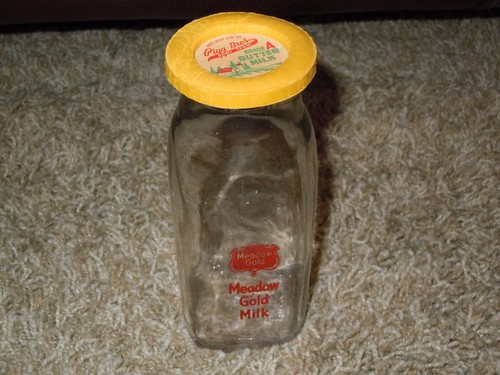 Meadow gold vintage glass milk - gold,