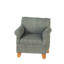 Dolls house chair grey - house, fabric