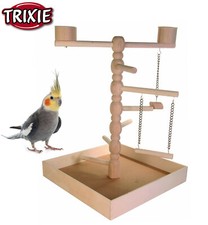 TRIXIE WOODEN SMALL PARROT PARAKEET COCKATIEL PLAYGROUND PLAY STAND SWING 5658 